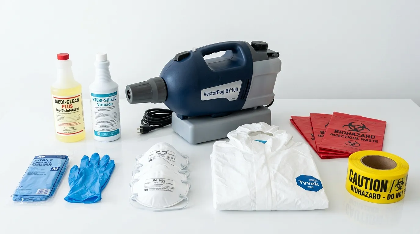 Professional biohazard remediation crew working in West View