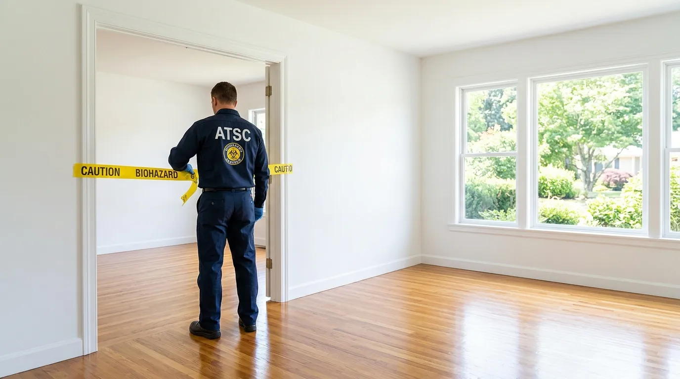 Certified biohazard cleanup crew performing Decomposition Cleanup in West View